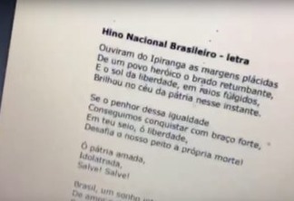 VEJA VÍDEO: Câmara de Campina publica hino nacional no lugar do balanço