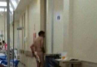 Homem anda nu pelos corredores de hospital público