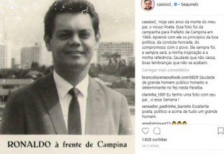 Cássio Cunha Lima publica foto de Ronaldo para lembrar 6 anos da morte do poeta