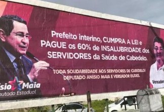 Anísio Maia denuncia prefeito Vitor Hugo de Cabedelo de não pagar insalubridade dos servidores:  CUMPRA A LEI e PAGUE