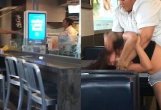 Briga no McDonald’s: Funcionária bate em cliente que jogou bandeja em seu rosto - VEJA VÍDEO