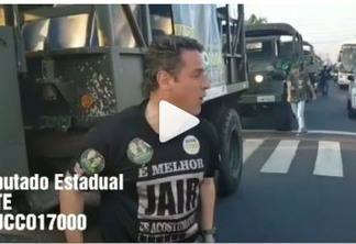 Caminhões do Exército são usados em carreata de deputado pró-Bolsonaro - VEJA VÍDEO