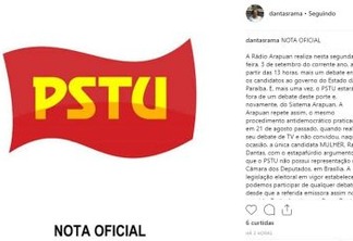 PSTU lança nota de repúdio pela exclusão de Rama Dantas no debate na Arapuan