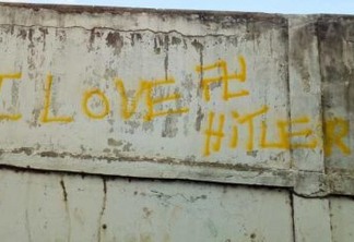 Muro de escola é pichado com símbolo nazista em Guarabira