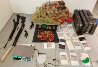Polícia encontra depósito com armas e mais de 200kg de drogas em João Pessoa