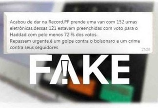 Fake News de apreensão de urna com voto em Haddad viraliza no Whatsapp