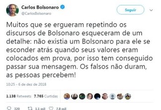 'OS FALSOS NÃO DURAM': Carlos Bolsonaro volta a se manifestar em rede social após troca de farpas com Julian Lemos