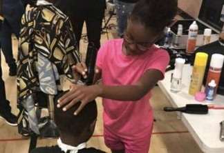 Cabeleireira de 8 anos ajuda a comunidade cortando cabelo de graça