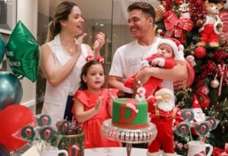 Em clima de Natal, Wesley Safadão comemora 3 meses do filho caçula