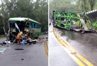 TRAGÉDIA: Acidente com ônibus e carreta deixa ao menos 4 mortos e mais de 10 feridos