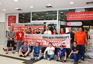 Sindicato protesta contra Santander abrir agências aos sábados na Paraíba