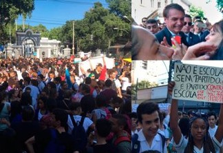 Alunos e professores de escolas federais protestam em frente a Colégio Militar visitado por Bolsonaro no RJ