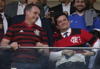 HOMENAGEM: Ao lado de Bolsonaro, Moro é aplaudido em jogo do Flamengo