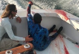 Tubarão ataca mergulhador durante sessão de pesca e mergulho - VEJA VÍDEO