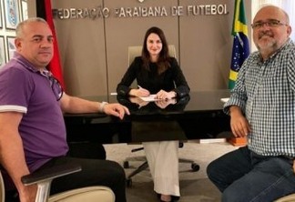 Presidente da FPF se reúne com dirigentes de Treze e Botafogo-PB antes do Clássico Tradição