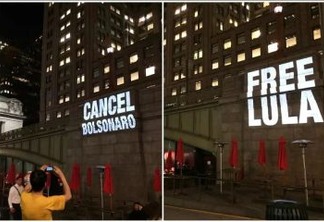 Hotel que Bolsonaro está em Nova Iorque é alvo de projeções de protesto e 'Lula livre'