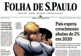 Pedido de Crivella para recolher livro que mostra beijo gay é repudiado e ganha capa da Folha de São Paulo
