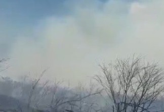 Incêndio na região de Sousa se espalhou em matagal até atingir residências e assustou população - VEJA VÍDEO
