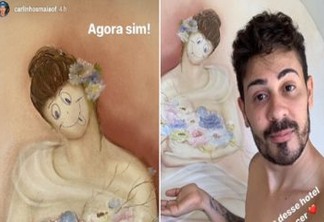 Carlinhos Maia rabisca obra de arte em hotel e é criticado na internet