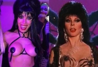 Fantasiada de Elvira, Anitta ousa e deixa seios à mostra em festa - VEJA VÍDEO