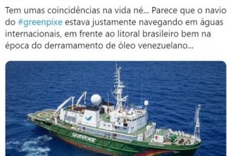 Ricardo Salles sugere que Greenpeace tem relação com óleo no Nordeste