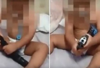 Pai é preso após filmar filho de um ano brincando com arma carregada