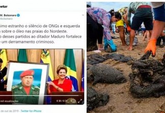 Bolsonaro relaciona vazamento de 'óleo venezuelano' nas praias do nordeste a Dilma e ao PT