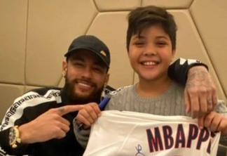 Filho de Wesley Safadão, Yhudy conhece Neymar e agradece: 'Valeu, pai'