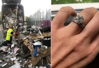 Casal revira lixo em caminhão para achar anel de noivado e aliança de casamento jogados fora sem querer