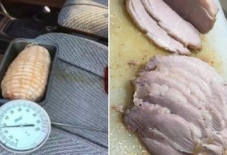 Homem aproveita calor intenso para preparar carne de porco dentro de carro - VEJA VÍDEO