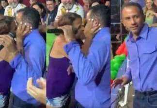 NOVO THÚLLIO MILIONÁRIO: Autor de 'Caneta Azul' é agarrado e beijado durante show - VEJA VÍDEO