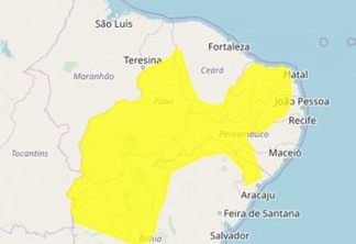 Inmet alerta para chuvas no Cariri, Seridó, Sertão, Agreste e Brejo da Paraíba