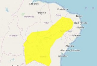 Inmet alerta para perigo potencial de baixa umidade em 113 municípios paraibanos