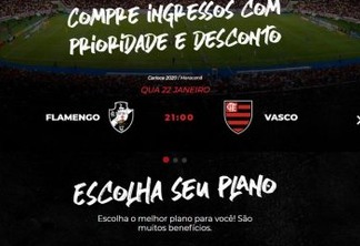 Site do Flamengo comete gafe e troca escudos ao anunciar clássico contra o Vasco