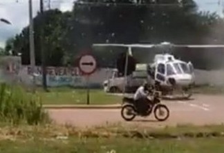 Hélice de helicóptero atinge caminhão durante decolagem - VEJA VÍDEO 