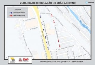 Semob-JP altera trânsito e trecho no bairro João Agripino passa a funcionar em mão única