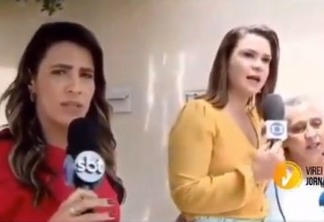 Repórteres da Globo e do SBT brigam ao vivo durante reportagem - VEJA VÍDEO