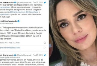 FILHOS AMEAÇADOS: Rachel Sheherazade desabafa e diz ataques começaram após críticas ao governo Bolsonaro