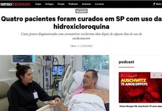 HOMEM NA FOTO TEM ENFISEMA: Bolsonaristas compartilham notícia falsa de 'cura' de coronavírus por hidroxicloroquina