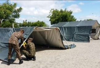 REFORÇO: exército monta barracas no Hospital de Trauma de Campina Grande