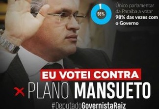 GOVERNISTA RAIZ: deputado Julian Lemos é contra Plano Mansueto