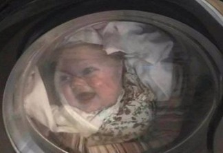Homem entra em desespero ao perceber que a 'filha' estava dentro de máquina de lavar