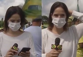 Repórter agredida com bandeirada durante manifestação em Brasília - VEJA VÍDEO