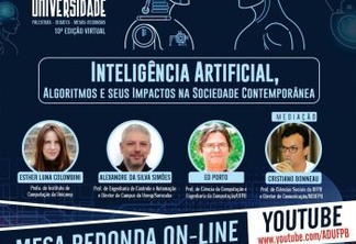 UFPB discute Inteligência artificial em debate online nesta quarta-feira
