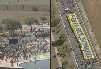 Grupos contra e a favor de Bolsonaro fazem atos em Brasília; Veja imagens