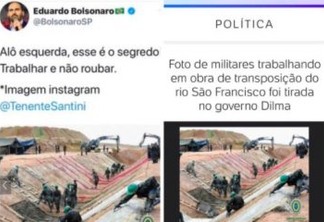Eduardo Bolsonaro usa foto de obra no governo Dilma para elogiar gestão do pai