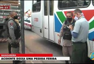 Tijolo cai de caminhão e atinge passageira dentro de ônibus em Mangabeira