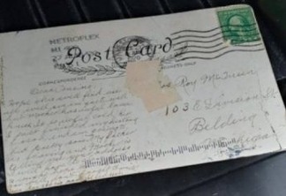 Cartão-postal chega com 100 anos de atraso