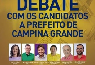 TV Arapuan realiza primeiro debate com candidatos a prefeito de Campina Grande nesta terça-feira (13)