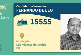 Vereador de São Vicente do Seridó, Fernando de Leo vai ter que pagar multa por ter pedido voto antes do prazo